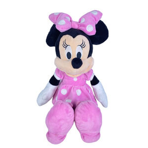 Disney MINNIE MOUSE 16" Plush Pink Polka Dot Dress Soft Stuffed Animal Doll Toy